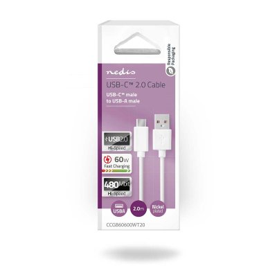 USB-kabel USB 2.0 | USB-A Hane - USB-C Hane